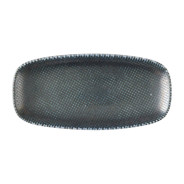 Churchill Studio Prints Astro Metallic Blue Chefs Oblong Plates 270 x 127mm (Pack of 12) - HX100 Plates Churchill Super Vitrified