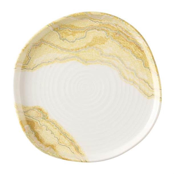 Churchill Tide Gold Organic Walled Plates 255mm (Pack of 6) - HX168 Plates Churchill Super Vitrified