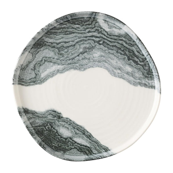 Churchill Tide Black Organic Walled Plates 255mm (Pack of 6) - HX184 Plates Churchill Super Vitrified