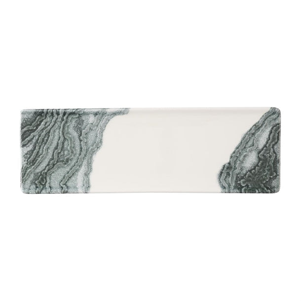 Churchill Tide Black Oblong Plates 330 x 110mm (Pack of 6) - HX191 Plates Churchill Super Vitrified