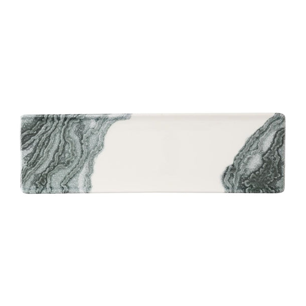 Churchill Tide Black Oblong Plates 300 x 90mm (Pack of 6) - HX192 Plates Churchill Super Vitrified