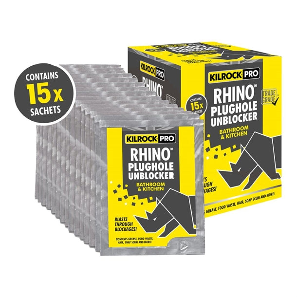 KilrockPRO Rhino Universal Drain Unblocker Trade Pack 80g (Pack of 12) - HX452  KilrockPro   