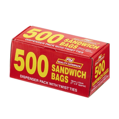 Caterpack Sandwich Bags 180x230mm (Pack of 500) - HX461  Caterpak   