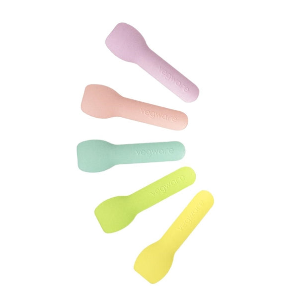 Vegware Compostable Paper Ice-Cream Spoon Tutti Frutti 90mm (Pack of 2000) - HX481 Disposable Cutlery Vegware   