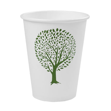 Vegware Green Tree White Hot Cups 12oz 89-Series (Pack of 1000) - HX490 Disposable Cups Vegware   