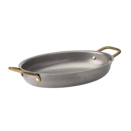 Utopia Vintage Steel Oval Dishes 245 x 175mm (Pack of 6) - HX613  Utopia   