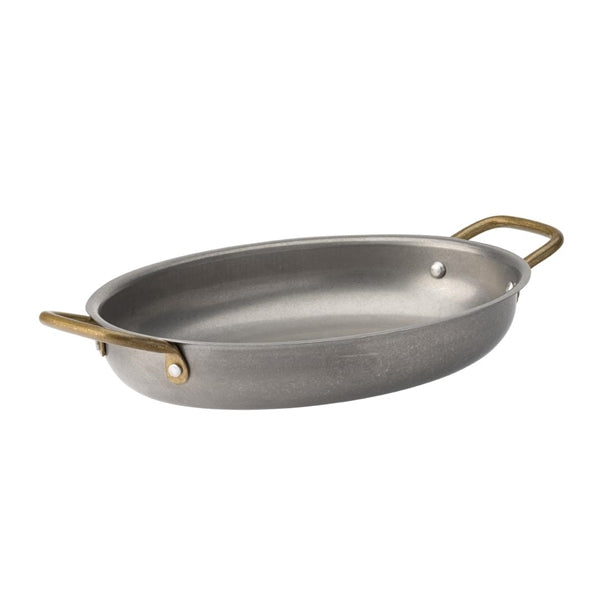 Utopia Vintage Steel Oval Dishes 245 x 175mm (Pack of 6) - HX613  Utopia   