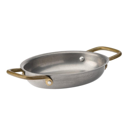 Utopia Vintage Steel Oval Dish 165 x 125mm (Pack of 6) - HX614  Utopia   