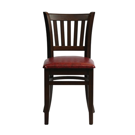 Manhattan Dining Chair in Dark Walnut with Bison Bordeaux Seat (Pack of 2) - HX802 Wooden Dining Chairs Everyday   
