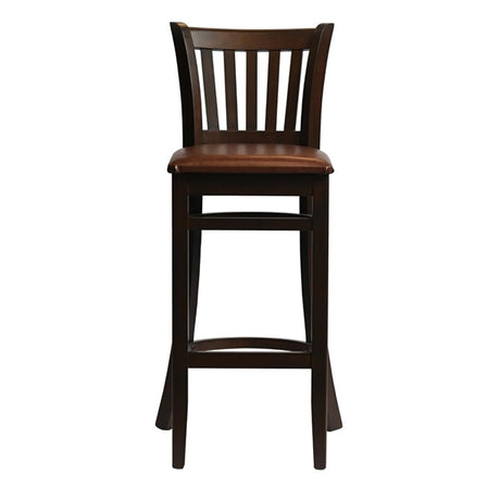 Manhattan Bar Chair in Dark Walnut with Bison Espresso Seat - HX849 All Stools Everyday   