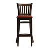 Manhattan Bar Chair in Dark Walnut with Bison Bordeaux Seat - HX851 All Stools Everyday   