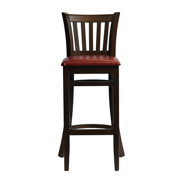 Manhattan Bar Chair in Dark Walnut with Bison Bordeaux Seat - HX851 All Stools Everyday   