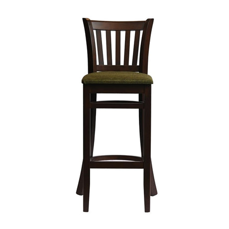 Manhattan Bar Chair in Dark Walnut with Shetland Forest Seat - HX854 All Stools Everyday   