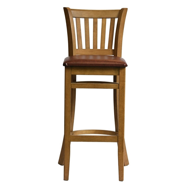 Manhattan Bar Chair in Weathered Oak with Bison Espresso Seat - HX863 All Stools Everyday   