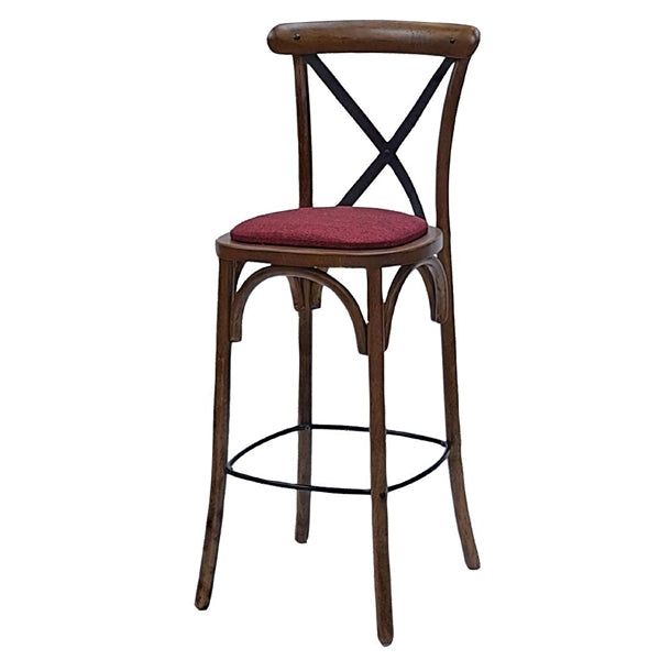Bristol Bar Chair in Vintage with Shetland Scarlett Seat - HX893 All Stools Everyday   