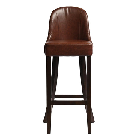 Kilsby Bar Chair in Dark Walnut with Bison Espresso Seat - HX894 All Stools Everyday   
