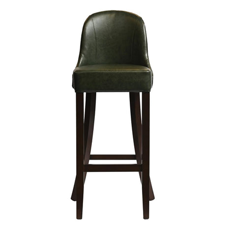 Kilsby Bar Chair in Dark Walnut with Bison Cedar Seat - HX897 All Stools Everyday   