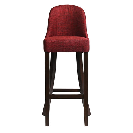 Kilsby Bar Chair in Dark Walnut with Shetland Scarlett Seat - HX900 All Stools Everyday   