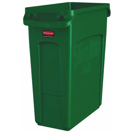 Rubbermaid Slim Jim with Venting Channels Green 60Ltr - HY011  Slim Jim   