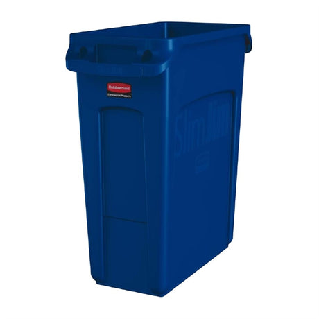 Rubbermaid Slim Jim with Venting Channels Blue 60Ltr - HY017  Slim Jim   