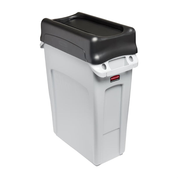 Rubbermaid Slim Jim Swing Lid Black - HY030  Slim Jim   