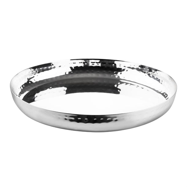Olympia Hammered Stainless Steel Round Tray 260x35mm - HY124  Olympia   