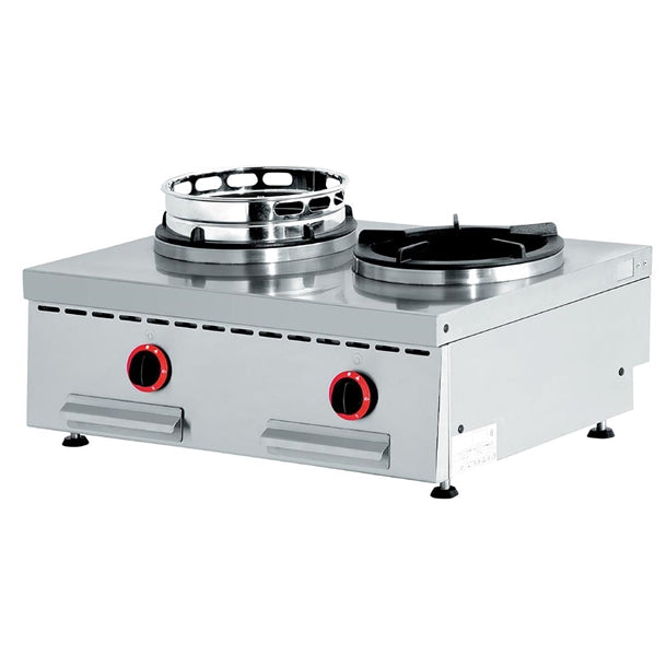 Diamond Countertop Gas Double Wok Burner WGX2-8/T - HY197  Diamond   