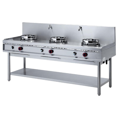 Diamond Freestanding Gas Triple Wok Burner with Cold Water Tap WGL3-20 - HY199  Diamond   