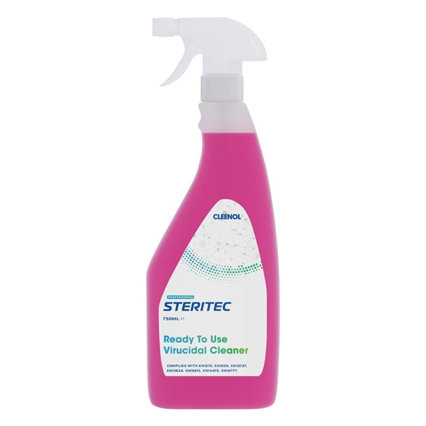 Steritec Virucidal Cleaner Ready to Use 750ml (Pack of 6) - HY534  Cleenol   