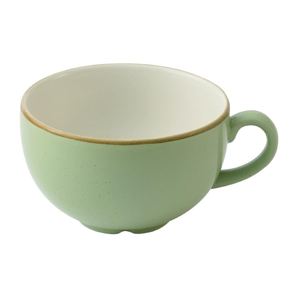Churchill Stonecast Sage Green Cafe Cappuccino Cups 355ml (Pack of 12) - HY953 Cups and Mugs Churchill Super Vitrified
