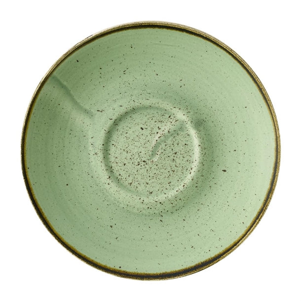 Churchill Stonecast Sage Green Cafe Cappuccino Saucers 158mm (Pack of 12) - HY956 Churchill Super Vitrified Churchill Super Vitrified   