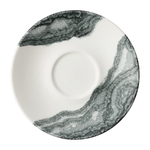Churchill China Tide Black Cappuccino Saucers 158mm (Pack of 12) - HY966 Churchill Super Vitrified Churchill Super Vitrified   