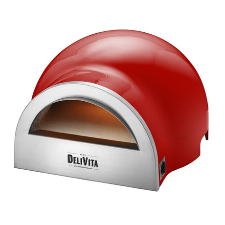 Delivita Dual Fuel Gas Pizza Oven Chilli Red - HZ247  DeliVita   
