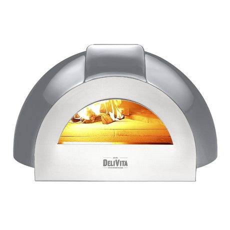DeliVita Pro Dual Fuel Pizza Oven Hale Grey+ Chimney - HZ251  DeliVita   