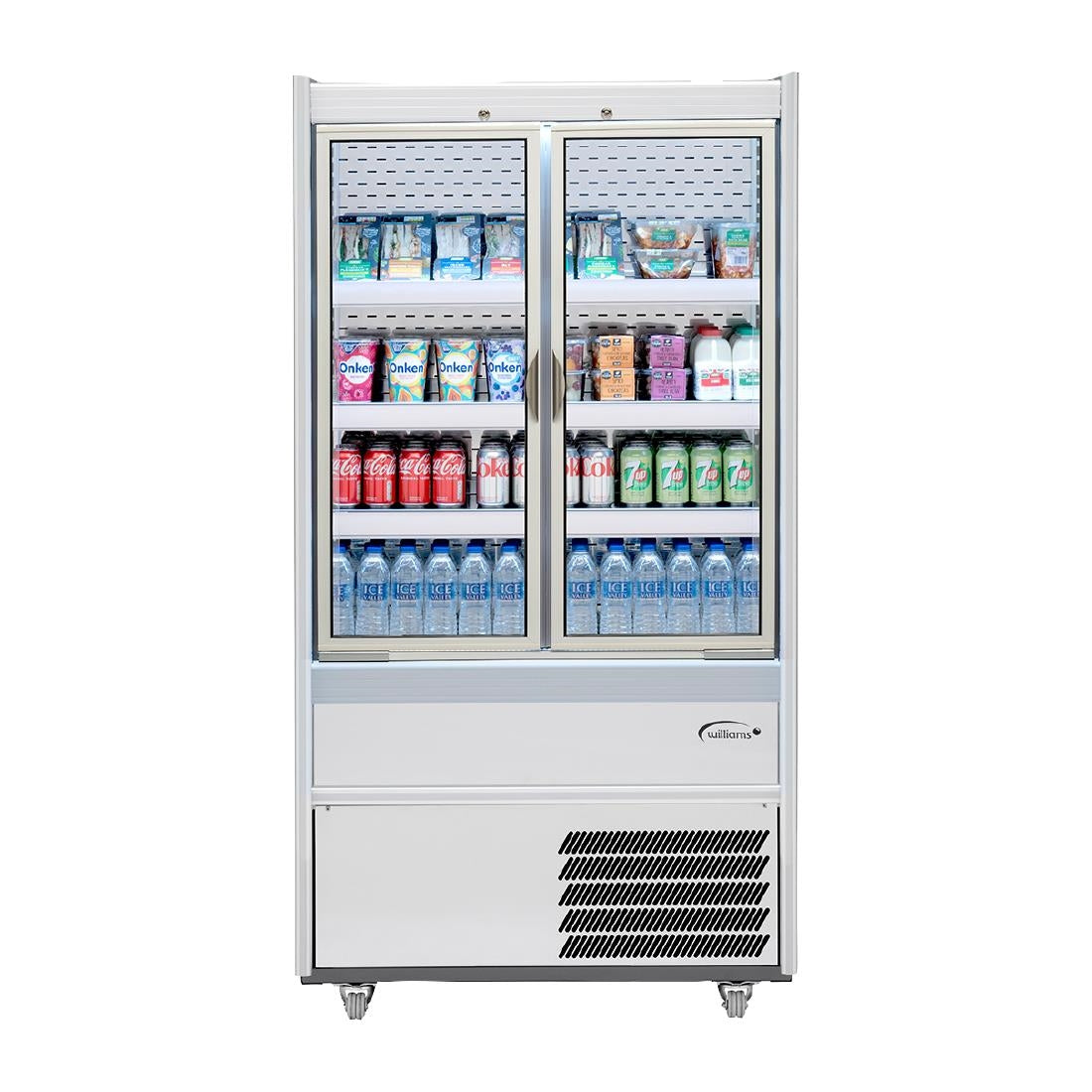 Williams Slimline Gem Multideck Fridge Stainless with Hinged Front Door R100-SCD-HFD - HZ273 Refrigerated Merchandisers Williams