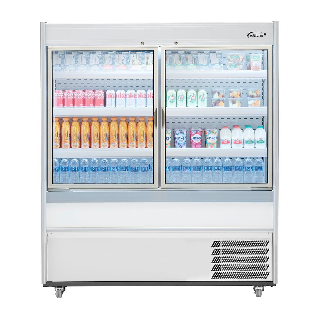 Williams Slimline Gem Multideck Fridge Stainless with Hinged Front Door R150-SCD-HFD - HZ277 Refrigerated Merchandisers Williams