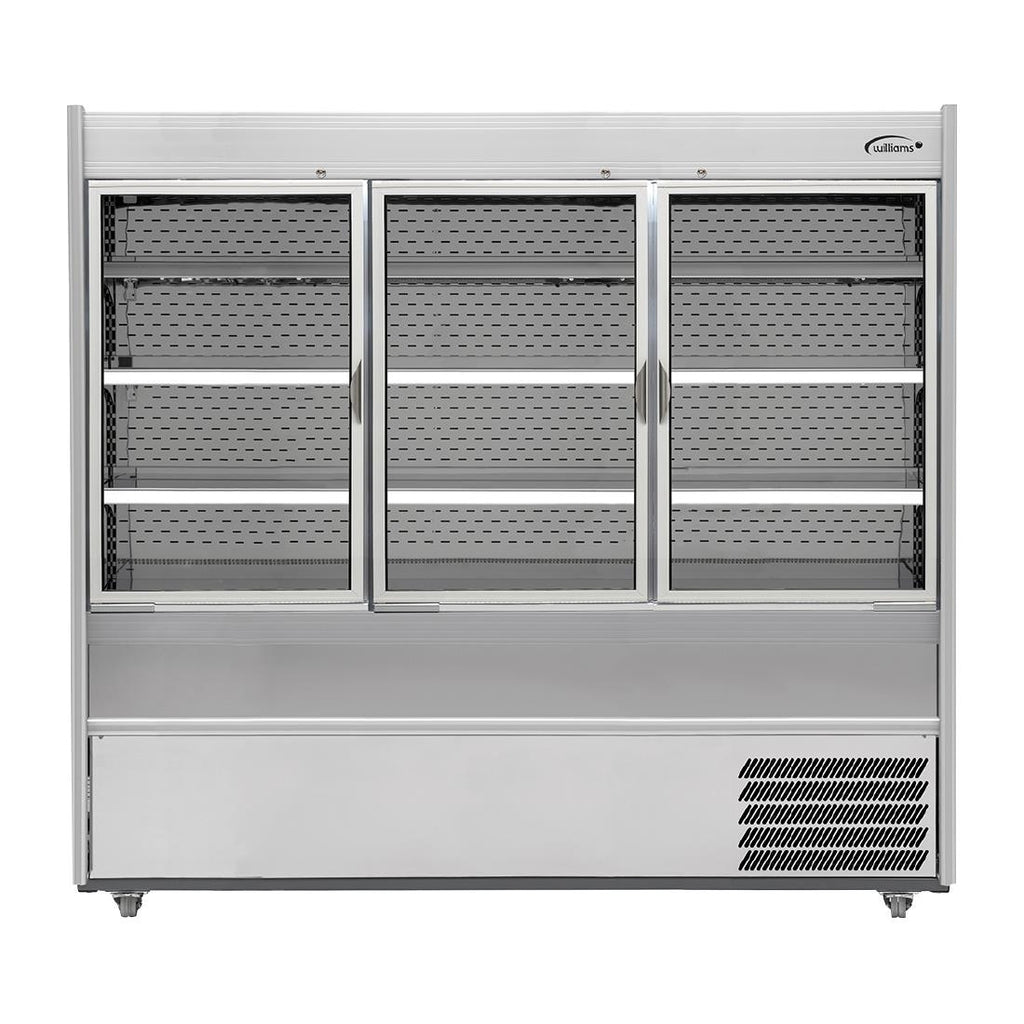 Williams Slimline Gem Multideck Fridge Stainless with Hinged Front Door R180-SCD-HFD - HZ279 Refrigerated Merchandisers Williams