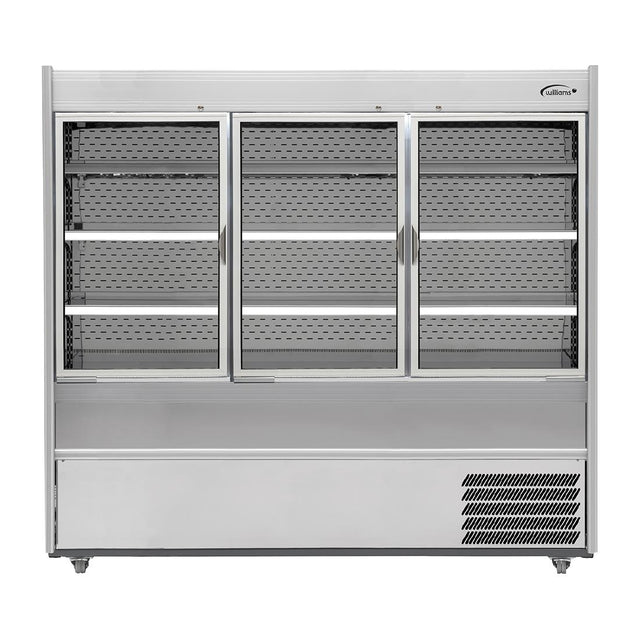 Williams Slimline Gem Multideck Fridge Stainless with Hinged Front Door R180-SCD-HFD - HZ279 Refrigerated Merchandisers Williams