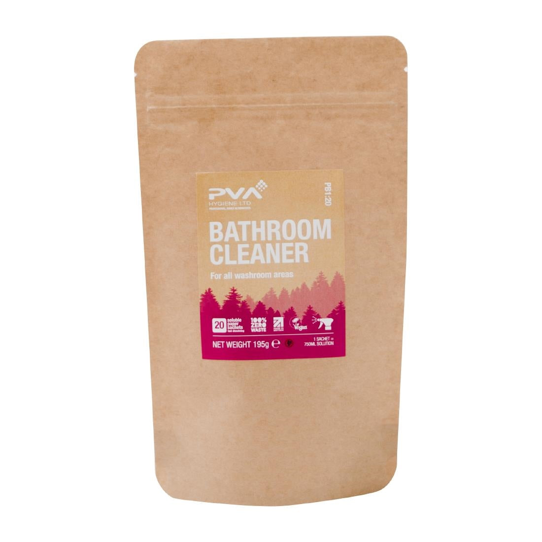PVA Hygiene Water Soluble Paper Sachets for Triggers Bathroom Cleaner (Pack of 20) - HZ302  PVA Hygiene   