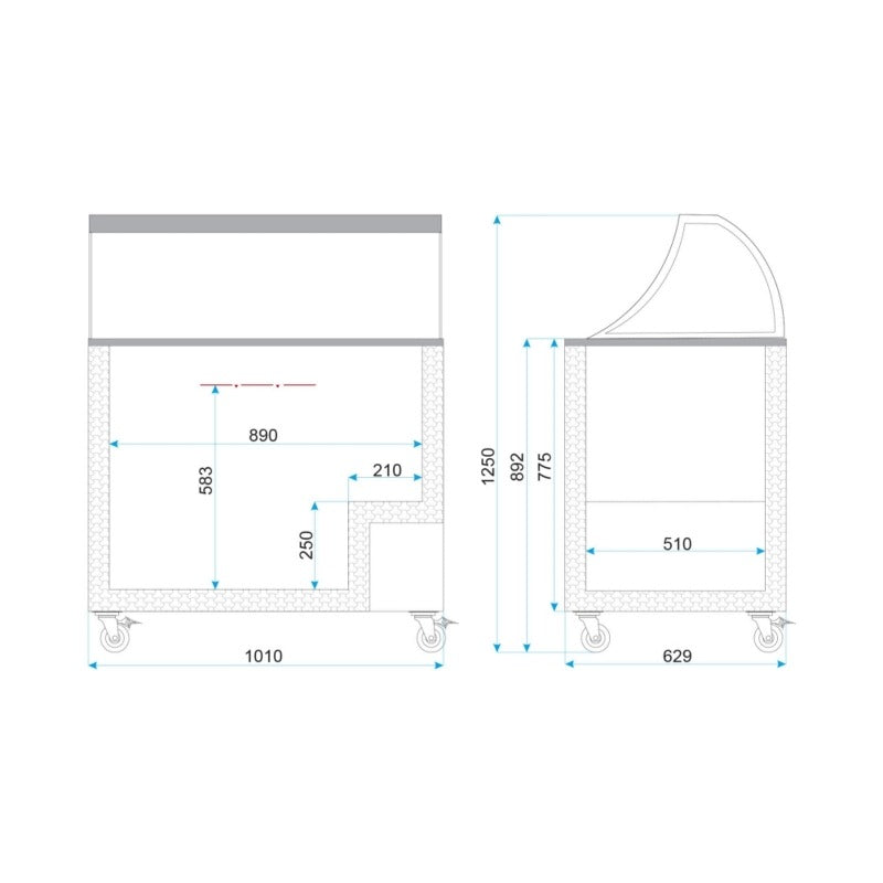 Tefcold Scoop Ice Cream Counter Display Freezer 7 x 5 Litre - IC300SC + CANOPY Ice Cream Display Freezers Tefcold   