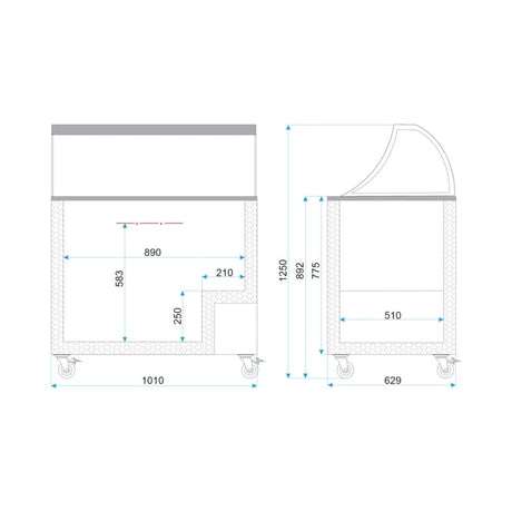 Tefcold Scoop Ice Cream Counter Display Freezer 7 x 5 Litre - IC300SC + CANOPY Ice Cream Display Freezers Tefcold   