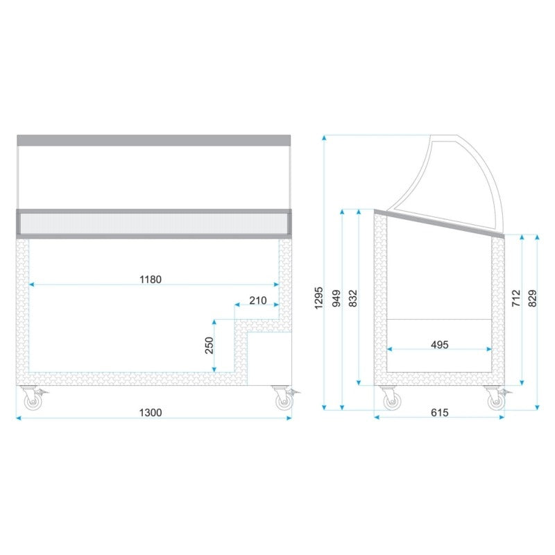 Tefcold Scoop Ice Cream Counter Display 9 x 5 Litre - IC400SCE + CANOPY Ice Cream Display Freezers Tefcold   