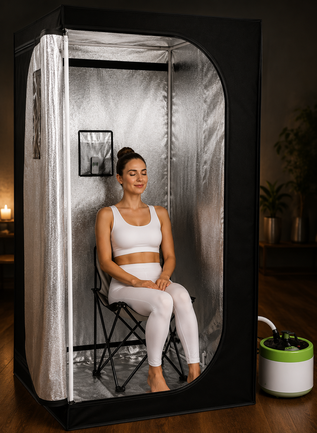 KOVE Portable Steam Sauna Tent | Home Steam Sauna with 4L Steamer & Chair - KOVE-STT