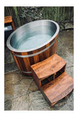 Empire Kove Ice Bath Large – Cedar Wood Cold Plunge with 304 Stainless Steel Liner & Step Ladder | KOVE-ICE2 Ice Baths & Cold Plunges Kove Designs