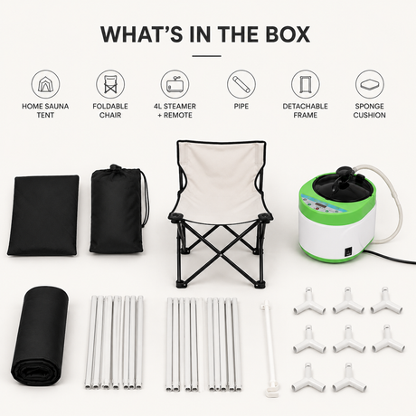 KOVE Portable Steam Sauna Tent | Home Steam Sauna with 4L Steamer & Chair - KOVE-STT Indoor Infrared Saunas KOVE
