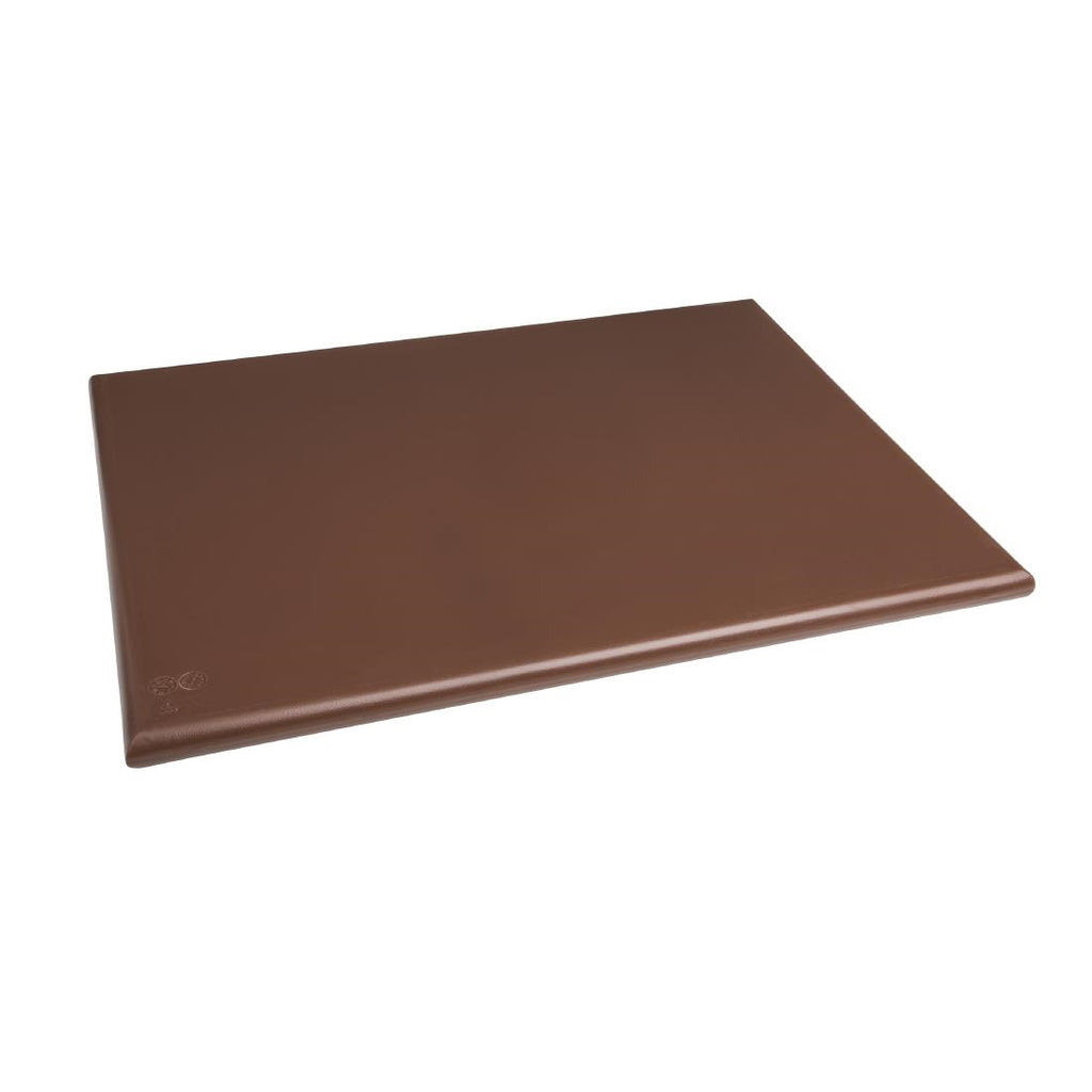 Hygiplas Thick High Density Brown Chopping Board Large 600x450x25mm - J041  Hygiplas   
