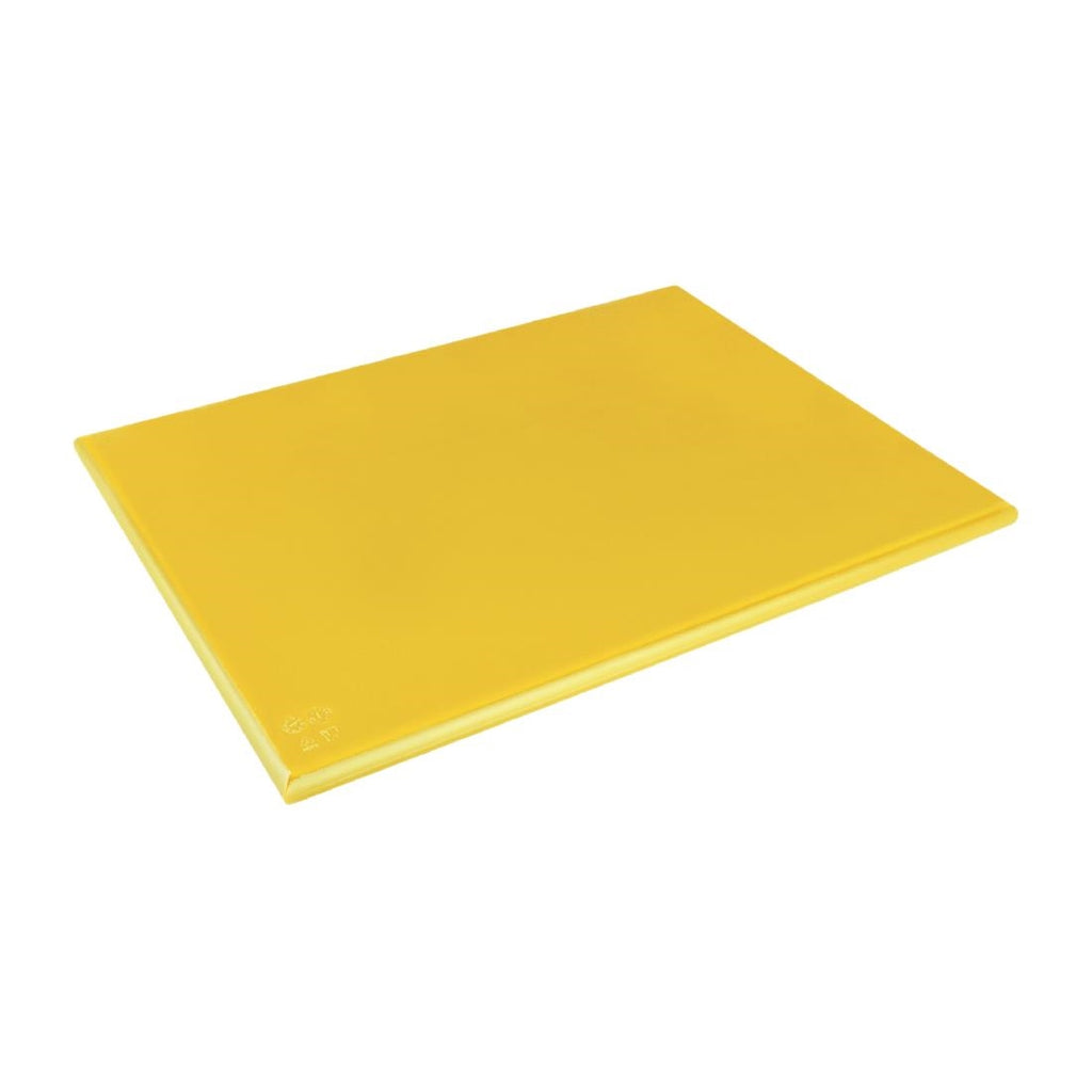 Hygiplas Thick High Density Yellow Chopping Board Large 600x450x25mm - J045  Hygiplas   