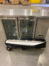Empire High Capacity Stainless Steel Double Door Bottle Cooler Hinged Undercounter Low Height Side Cooling - CL-305HR - Graded Item Double Door Bottle Coolers Empire