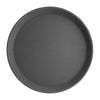 Olympia Kristallon Polypropylene Round Non-Slip Tray Black 406mm - C558  Olympia   