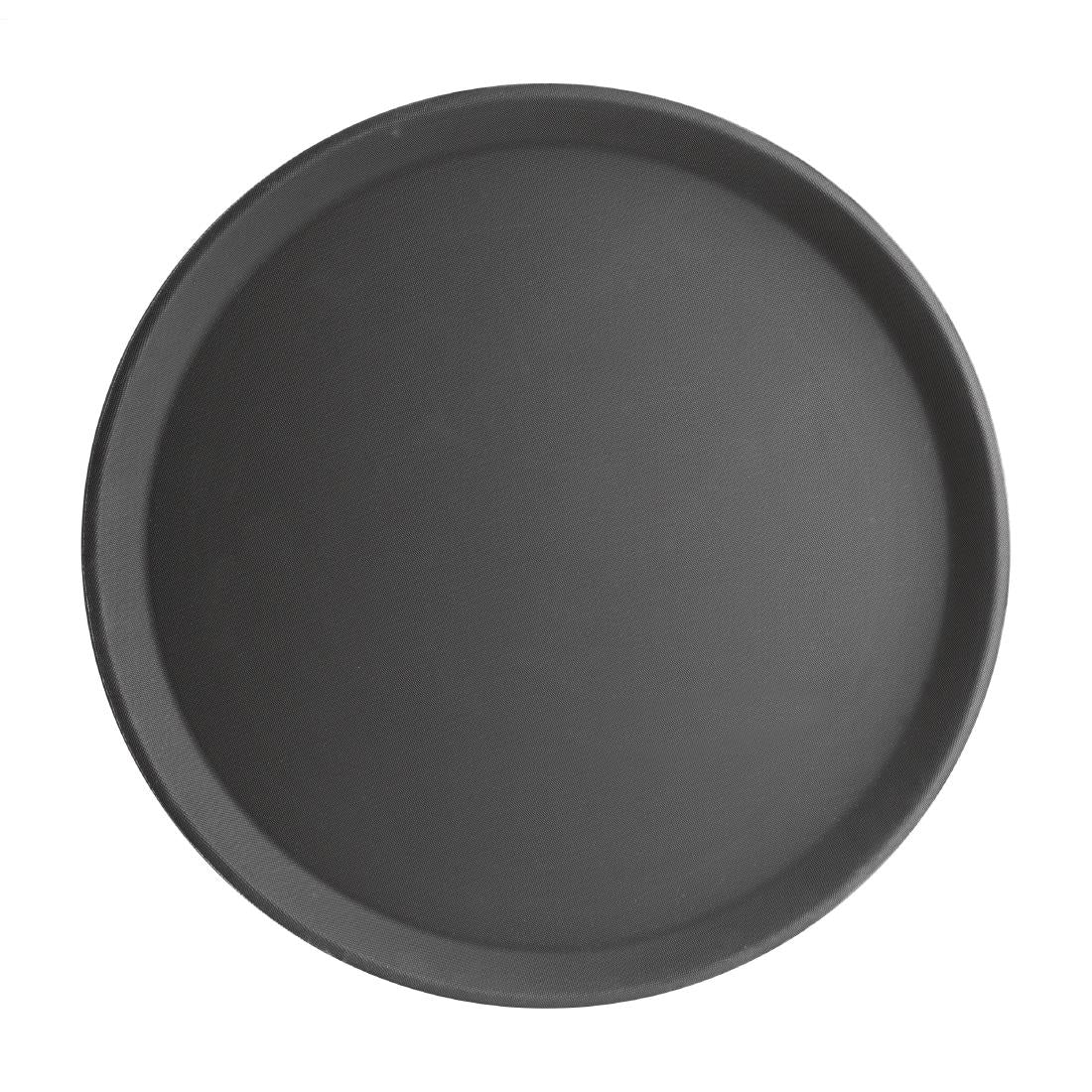 Olympia Kristallon Fibreglass Round Non-Slip Tray Black 406mm - J847  Olympia   
